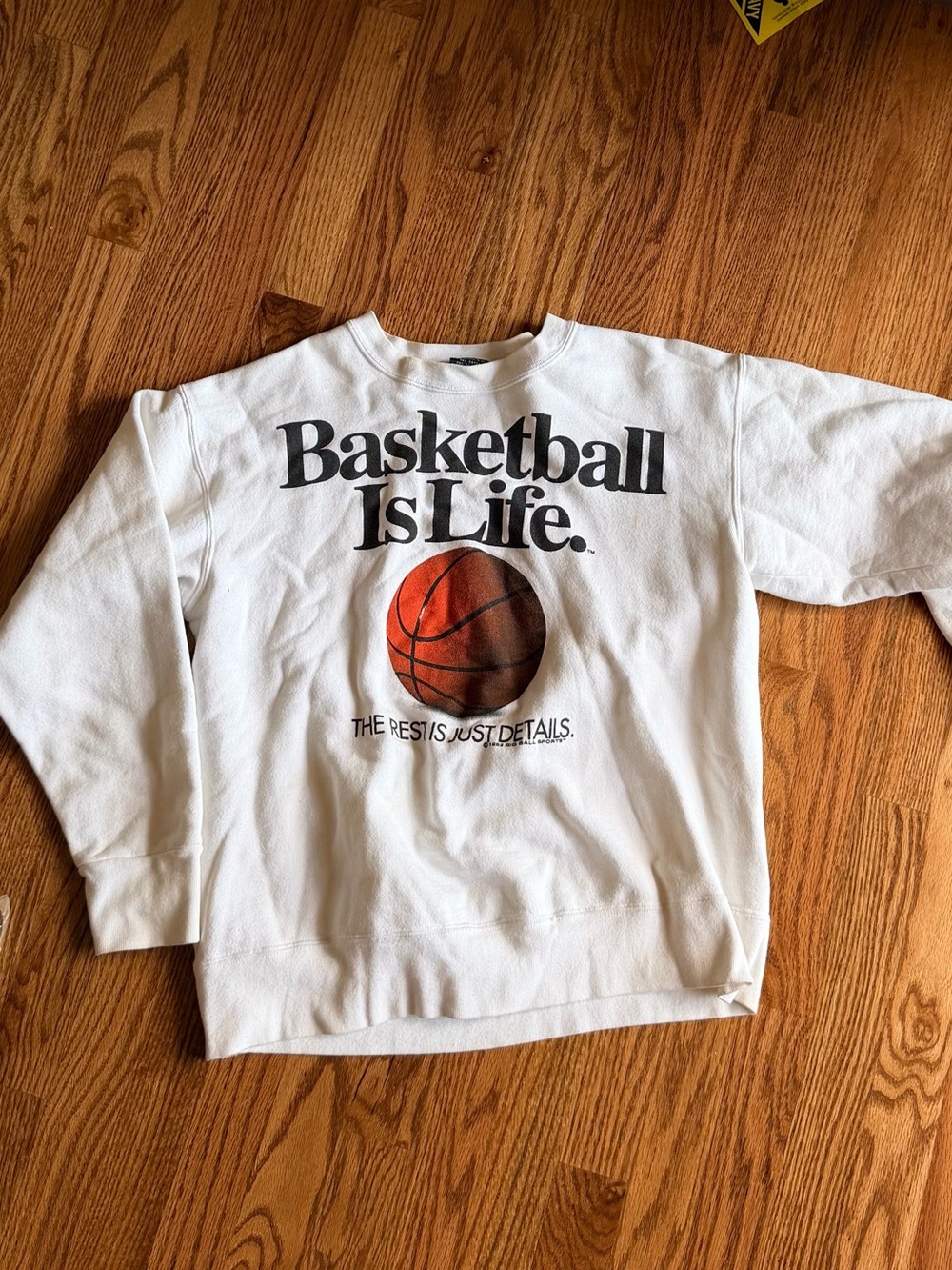 Basketball Is Life White Graphic Sweatshirt